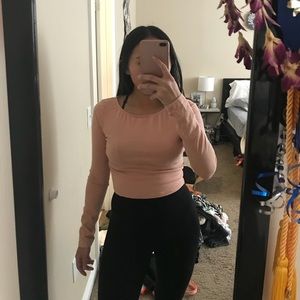 Peach Cropped Long Sleeve